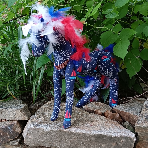 Handmade Plush Horse "FireWorks" - Picture 5 of 11